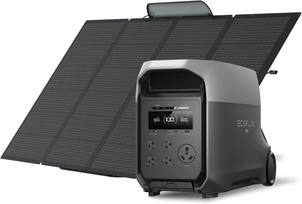 EF ECOFLOW DELTA 3 Ultra Portable Power Station with 400W Solar Panel, 3072Wh LiFePO4 Battery, 3600W (Surge 7200W) Output, Solar Generator for Home Use, Camping Accessories, Emergencies RV Backup EF ECOFLOW DELTA 3 Ultra Portable Power Station with 400W Solar Panel, 3072Wh LiFePO4 Battery, 3600W (Surge 7200W) Output, Solar Generator for Home Use, Camping Accessories, Emergencies RV Backup