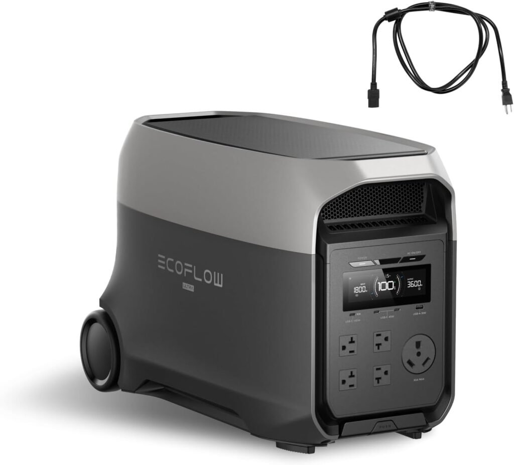 EF ECOFLOW DELTA 3 Ultra Portable Power Station with 400W Solar Panel, 3072Wh LiFePO4 Battery, 3600W (Surge 7200W) Output, Solar Generator for Home Use, Camping Accessories, Emergencies RV Backup EF ECOFLOW DELTA 3 Ultra Portable Power Station with 400W Solar Panel, 3072Wh LiFePO4 Battery, 3600W (Surge 7200W) Output, Solar Generator for Home Use, Camping Accessories, Emergencies RV Backup