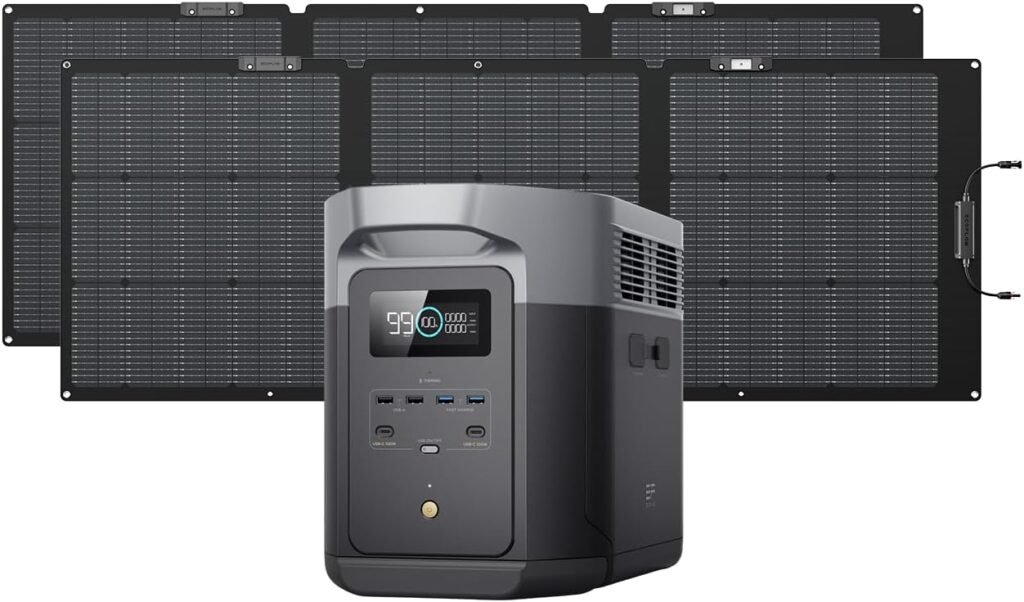 EF ECOFLOW Portable Power Station DELTA MAX Portable Power Station (Black), 3400W X-Boost Output, Ultra-Fast 0-80% Charging in 1.13 Hr, Home Backup RV Camping (Solar Panel Optional) EF ECOFLOW Portable Power Station DELTA MAX Portable Power Station (Black), 3400W X-Boost Output, Ultra-Fast 0-80% Charging in 1.13 Hr, Home Backup RV Camping (Solar Panel Optional)