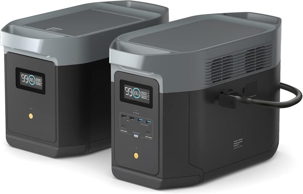 EF ECOFLOW Portable Power Station DELTA MAX Portable Power Station (Black), 3400W X-Boost Output, Ultra-Fast 0-80% Charging in 1.13 Hr, Home Backup RV Camping (Solar Panel Optional) EF ECOFLOW Portable Power Station DELTA MAX Portable Power Station (Black), 3400W X-Boost Output, Ultra-Fast 0-80% Charging in 1.13 Hr, Home Backup RV Camping (Solar Panel Optional)