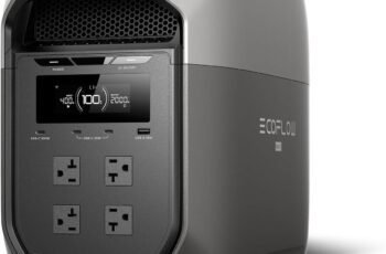 EF ECOFLOW Portable Power Station DELTA 3 MAX Portable Power Station (Black), 3400W X-Boost Output, Ultra-Fast 0-80% Charging in 1.13 Hr, Home Backup & RV Camping (Solar Panel Optional)