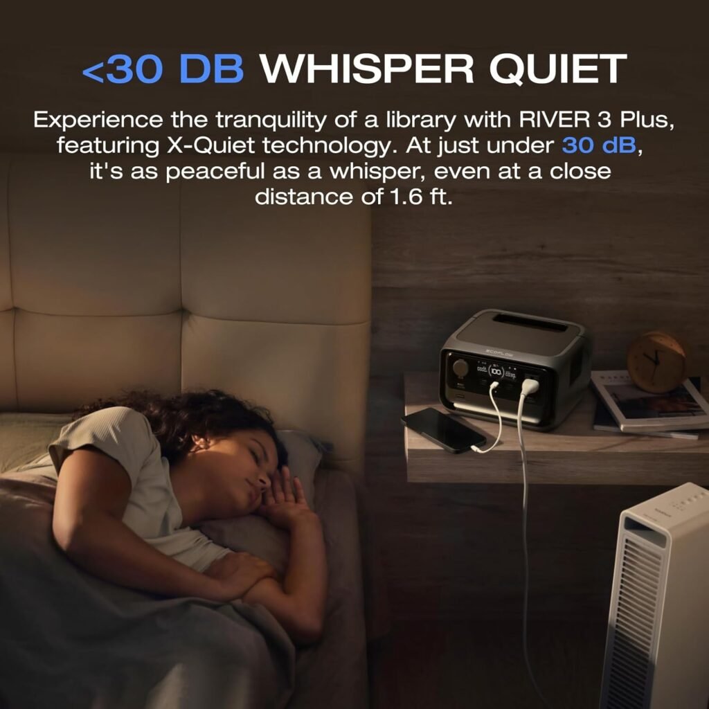 EF ECOFLOW Portable Power Station RIVER Plus, 286Wh/12800mAh LiFePO4 Battery, Up to 1200W AC Outlets, MS UPS, Expandable to 858Wh, dB Quiet, 1Hr Fast Charging Generator for Outdoor Camping EF ECOFLOW Portable Power Station RIVER Plus, 286Wh/12800mAh LiFePO4 Battery, Up to 1200W AC Outlets, MS UPS, Expandable to 858Wh, dB Quiet, 1Hr Fast Charging Generator for Outdoor Camping