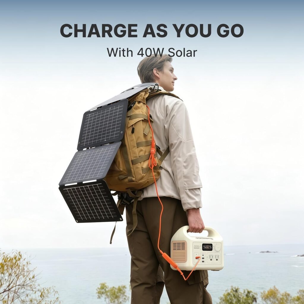 Jackery Portable Power Station Explorer Dune White, 292Wh Backup LiFePO4 Battery, Solar Generator for Outdoors Camping Travel Hunting Blackout (Solar Panel Optional)