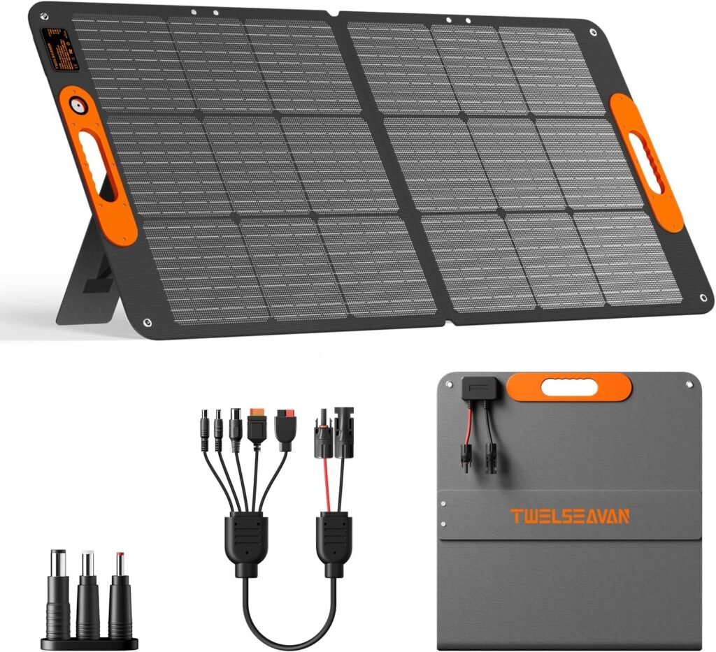 110W Portable Solar Panel for Jackery/EF/Bluetti/Anker/Goal Zero Power Station, IP68 Waterproof, 24% Efficiency, MC4 Output, ETFE Foldable Solar Charger with Adjustable Kickstand for Camping Outdoor 110W Portable Solar Panel for Jackery/EF/Bluetti/Anker/Goal Zero Power Station, IP68 Waterproof, 24% Efficiency, MC4 Output, ETFE Foldable Solar Charger with Adjustable Kickstand for Camping Outdoor