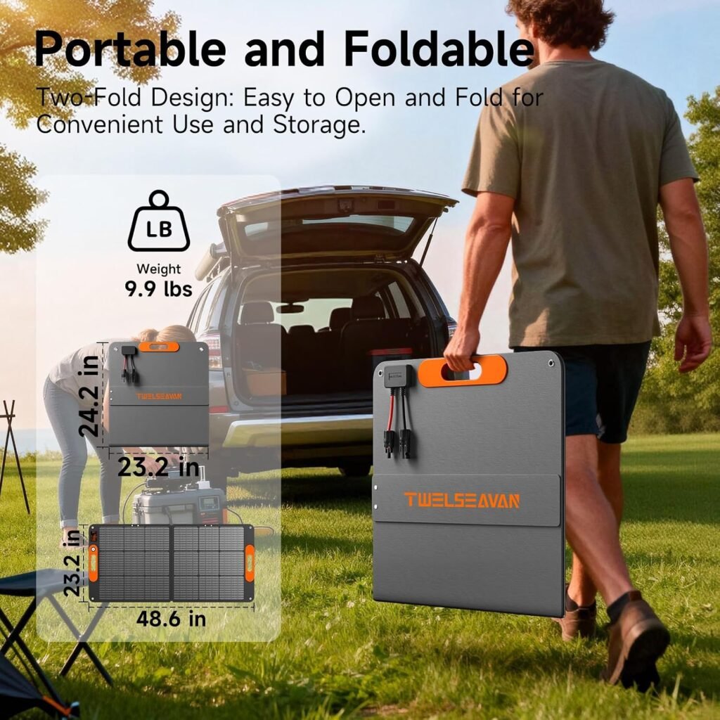 110W Portable Solar Panel for Jackery/EF/Bluetti/Anker/Goal Zero Power Station, IP68 Waterproof, 24% Efficiency, MC4 Output, ETFE Foldable Solar Charger with Adjustable Kickstand for Camping Outdoor 110W Portable Solar Panel for Jackery/EF/Bluetti/Anker/Goal Zero Power Station, IP68 Waterproof, 24% Efficiency, MC4 Output, ETFE Foldable Solar Charger with Adjustable Kickstand for Camping Outdoor