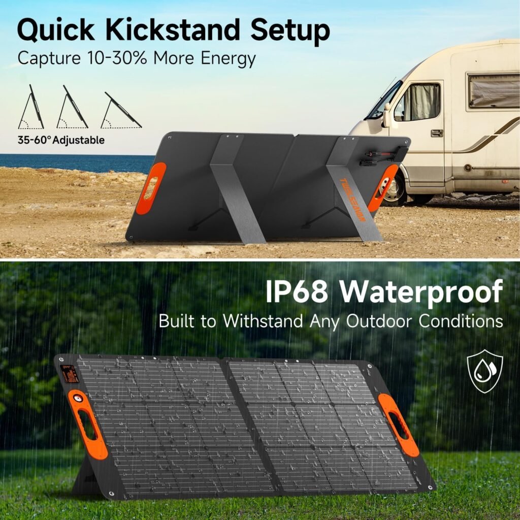 110W Portable Solar Panel for Jackery/EF/Bluetti/Anker/Goal Zero Power Station, IP68 Waterproof, 24% Efficiency, MC4 Output, ETFE Foldable Solar Charger with Adjustable Kickstand for Camping Outdoor 110W Portable Solar Panel for Jackery/EF/Bluetti/Anker/Goal Zero Power Station, IP68 Waterproof, 24% Efficiency, MC4 Output, ETFE Foldable Solar Charger with Adjustable Kickstand for Camping Outdoor