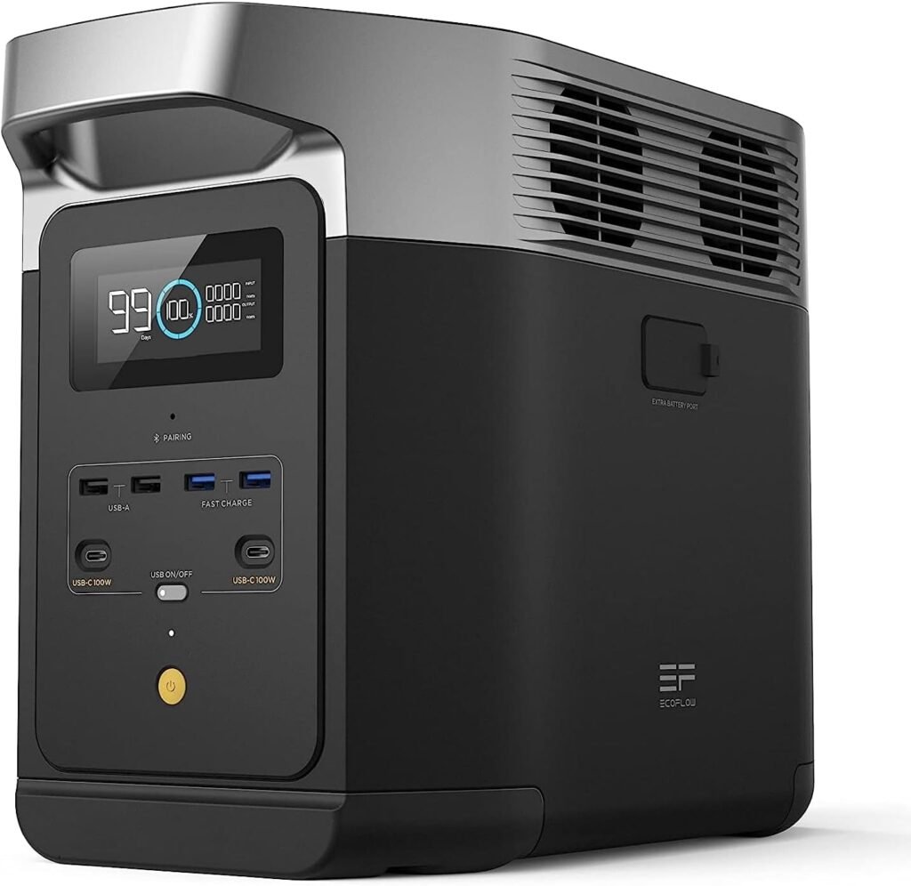 EF ECOFLOW Portable Power Station DELTA 2, 1024Wh LiFePO4 (LFP) Battery, 1800W AC/100W USB-C Output, Solar Generator(Solar Panel Optional) for Home Backup Power, Camping RVs EF ECOFLOW Portable Power Station DELTA 2, 1024Wh LiFePO4 (LFP) Battery, 1800W AC/100W USB-C Output, Solar Generator(Solar Panel Optional) for Home Backup Power, Camping RVs