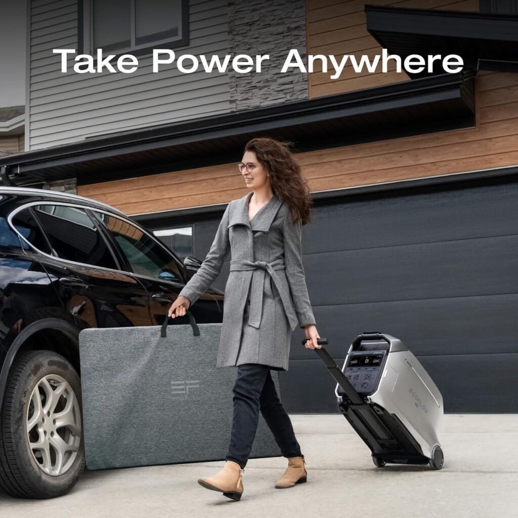 EF ECOFLOW Power Station 4096Wh DELTA Pro with 4X125W Solar Panels, 25% High-Efficiency, 4000W Portable Power Station, AC + Solar Fast Dual Charging For Camping RV EF ECOFLOW Power Station 4096Wh DELTA Pro with 4X125W Solar Panels, 25% High-Efficiency, 4000W Portable Power Station, AC + Solar Fast Dual Charging For Camping RV