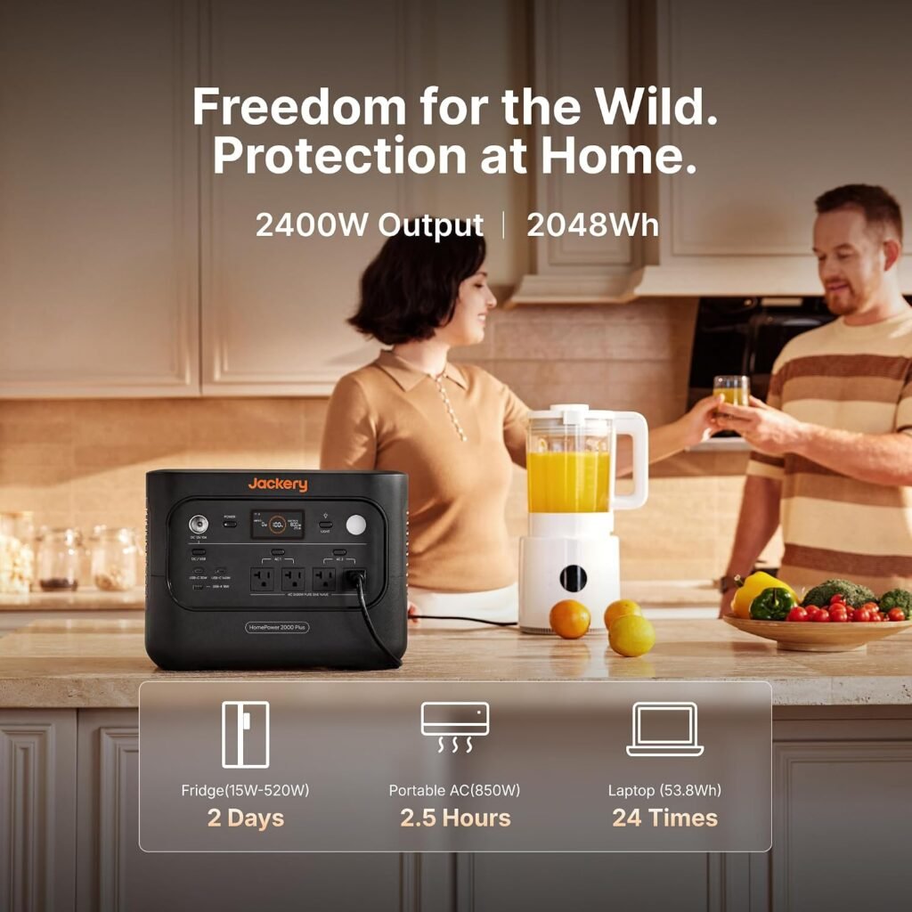 Jackery HomePower Plus v2 Portable Power Station, 2200W AC Output, 2048Wh LFP Battery, Expandable to 12kWh, Essential Home Backup for Outages, Emergencies RV (Solar Panel Optional) Jackery HomePower Plus v2 Portable Power Station, 2200W AC Output, 2048Wh LFP Battery, Expandable to 12kWh, Essential Home Backup for Outages, Emergencies RV (Solar Panel Optional)