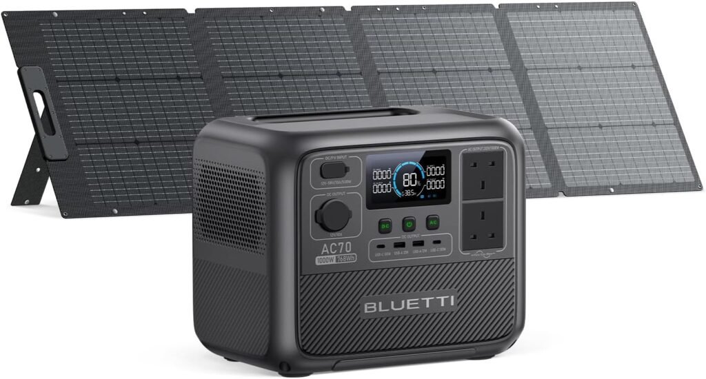 BLUETTI Portable Power Station AC70 with 200W Solar Panel, 768Wh Solar Generator with 1000W (Power Lifting 2000W) AC Outlets, 100W Type-C, 0-80% in Min., LiFePO4 Backup Power for Camping, Travel BLUETTI Portable Power Station AC70 with 200W Solar Panel, 768Wh Solar Generator with 1000W (Power Lifting 2000W) AC Outlets, 100W Type-C, 0-80% in Min., LiFePO4 Backup Power for Camping, Travel